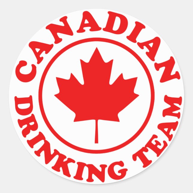 Canadian Drinking Team Classic Round Sticker (Front)