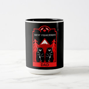 Canadian Editable Fishing Two-Tone Coffee Mug