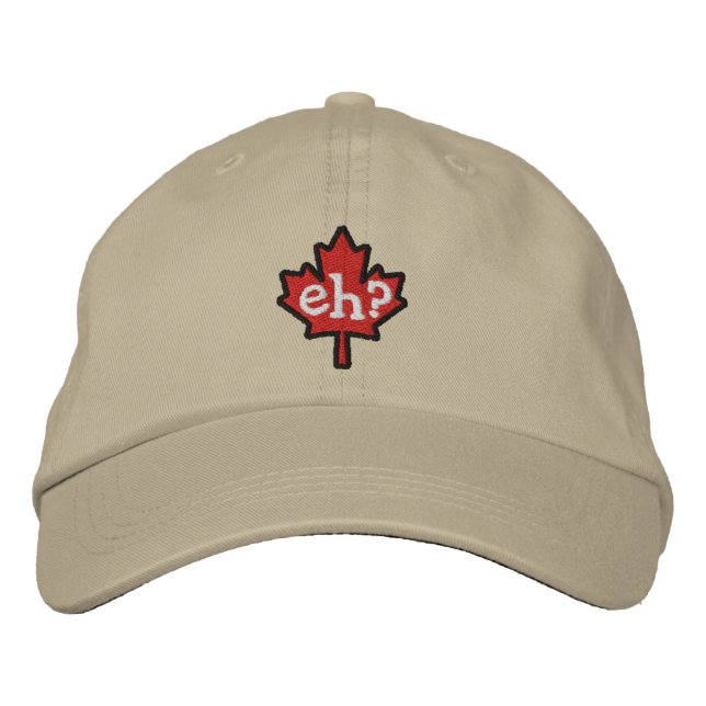 Canadian Eh? Embroidery Maple Leaf Embroidered Baseball Hat (Front)