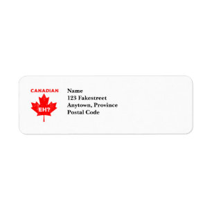 Canadian Eh? Maple Leaf Label