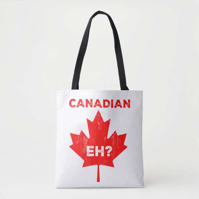 Canadian Eh? Maple Leaf Tote Bag (Front)
