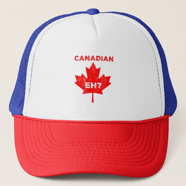 Canadian Eh? Maple Leaf Trucker Hat (Front)