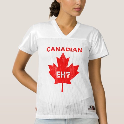 Canadian Eh Maple Leaf Womens Football Jersey