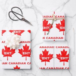 Canadian Eh? Maple Leaf Wrapping Paper Sheets