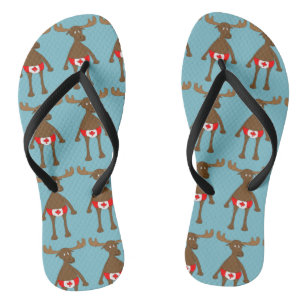 Canadian,Eh? Moose Flip Flops
