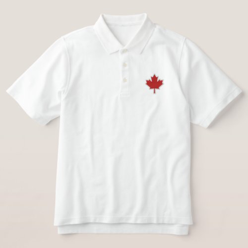 Canadian Embroidery Maple Leaf Embroidered Polo