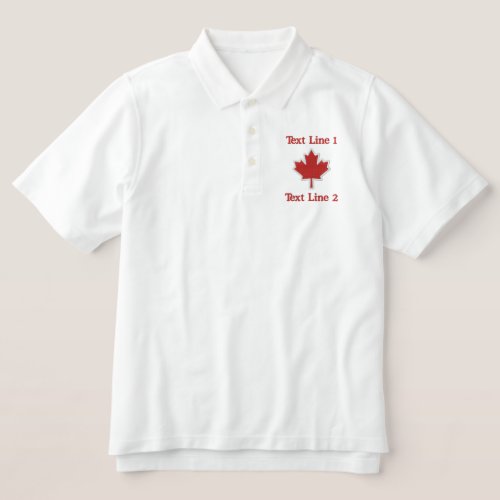 Canadian Embroidery Maple Leaf Personalize it Embroidered Polo Shirt
