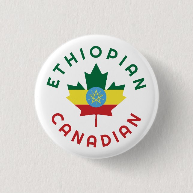 Canadian Ethiopian Roots  Button (Front)