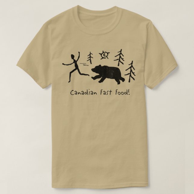 Canadian Fast Food Funny Bear Funny Cool Animal Pr T-Shirt (Design Front)