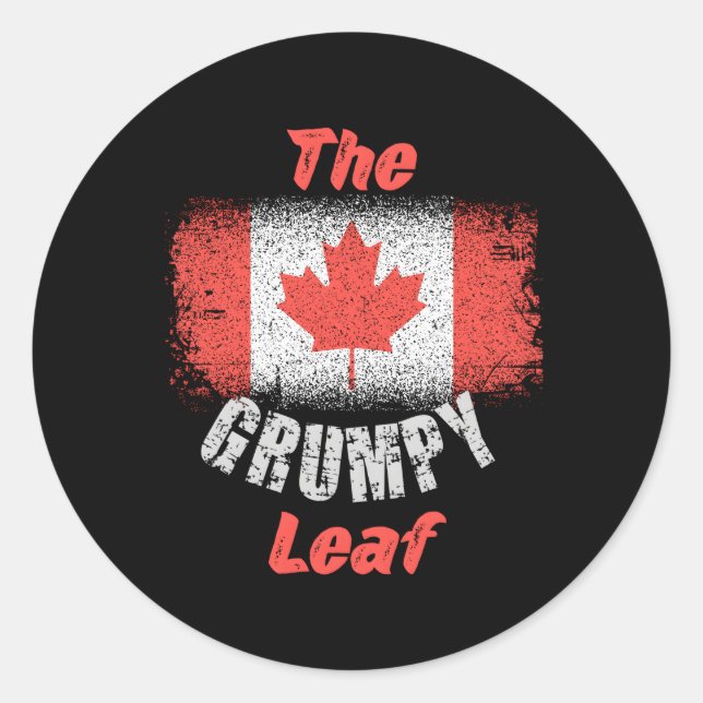 Canadian Flag 1St Of July Grumpy Maple Leaf Canada Classic Round Sticker (Front)