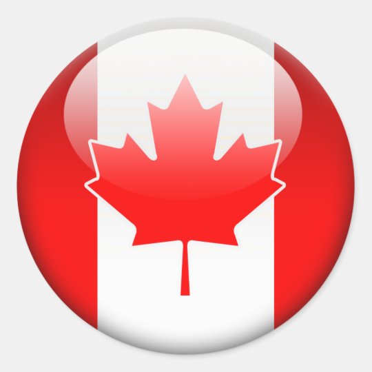 Canadian Flag 2.0 Classic Round Sticker | Zazzle.com