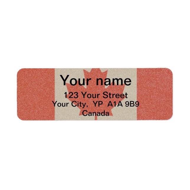 Canadian Flag Address Unique Fun Canada Shipping Label (Front)