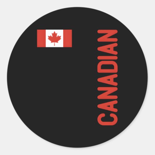 Canadian Flag And Canada Roots Classic Round Sticker