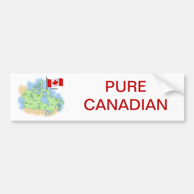 Canadian Flag and Map Bumper Sticker (Front)