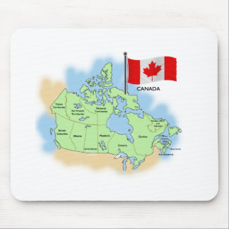 Canadian Flag and Map Mouse Pad