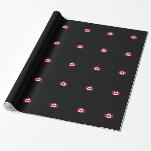 Canadian flag and slogan wrapping paper