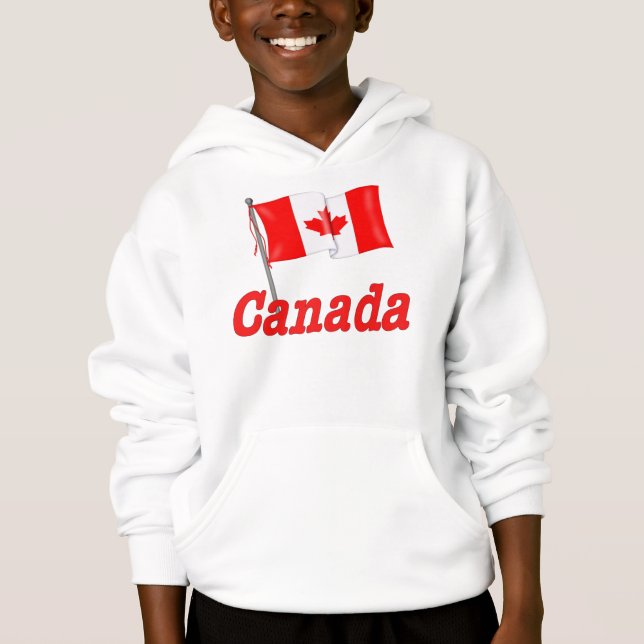 Canadian Flag and Text Hoodie (Front)