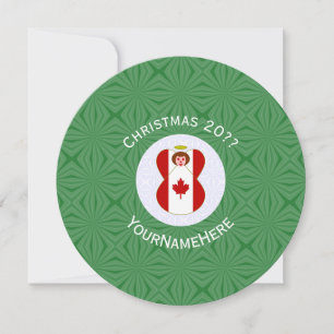 Canadian Flag Angel Christmas Personalized Invitation