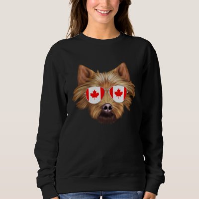 Canadian Flag Australian Terrier Dog Canada Pocket Sweatshirt