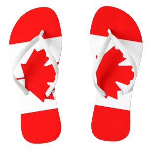 Canadian flag beach flip flops for men and women