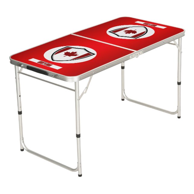 Canadian flag beer pong table (Angled)