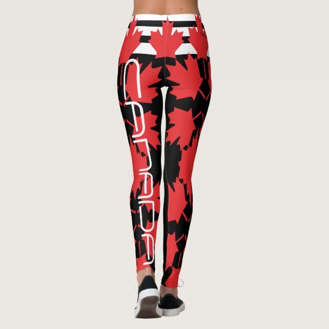 CANADIAN FLAG BLACK LEGGINGS HAVIC ACD (Back)