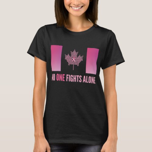 Canadian Flag Breast Cancer Awareness  T_Shirt
