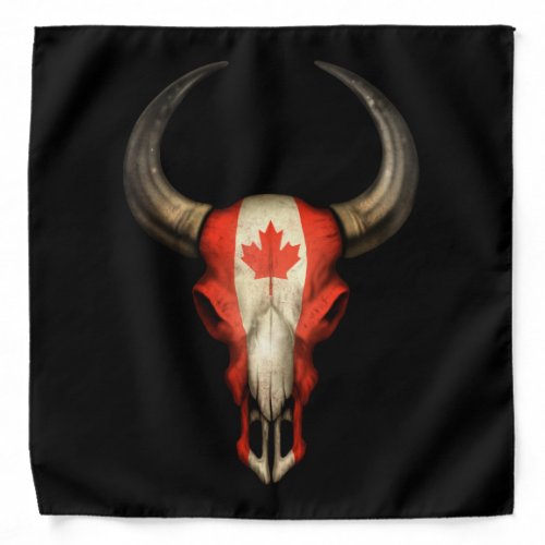 Canadian Flag Bull Skull Bandana