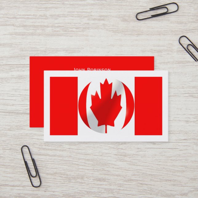 Canadian Flag Business Card (Front/Back In Situ)