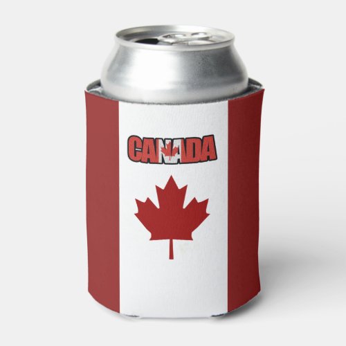 Canadian flag can cooler