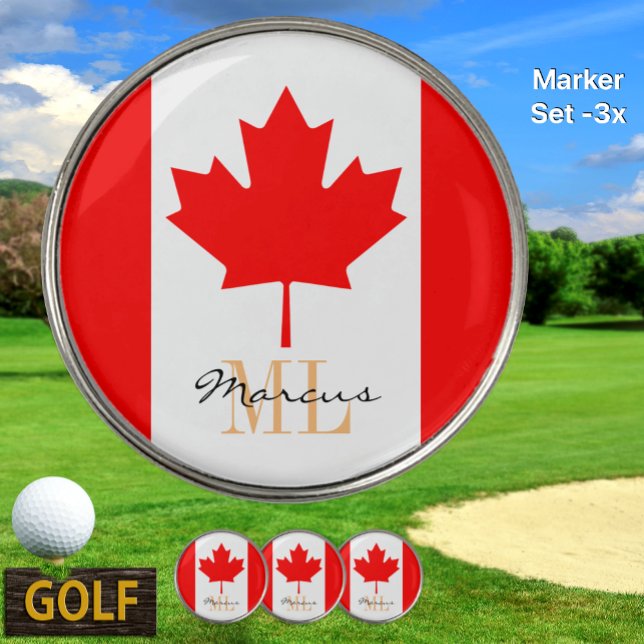 Canadian flag & Canada Golf monogrammed  Ball Marker (Creator Uploaded)
