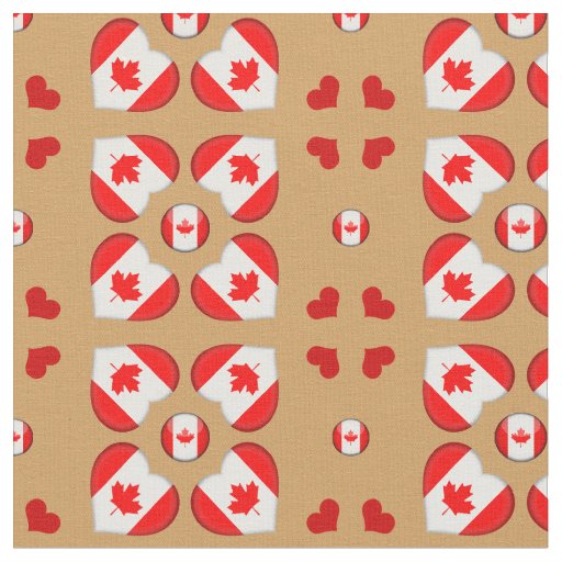 Canadian Flag & Canada Heart fashion Fabric