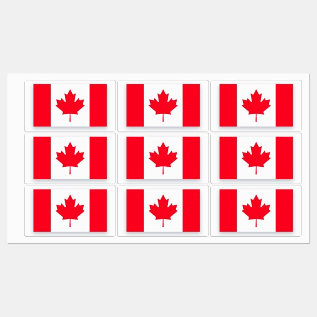 Canadian flag. CANADA.  Labels (Sheet)