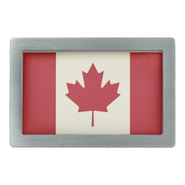 Canadian flag. CANADA. Patriotic.  Belt Buckle (Front)