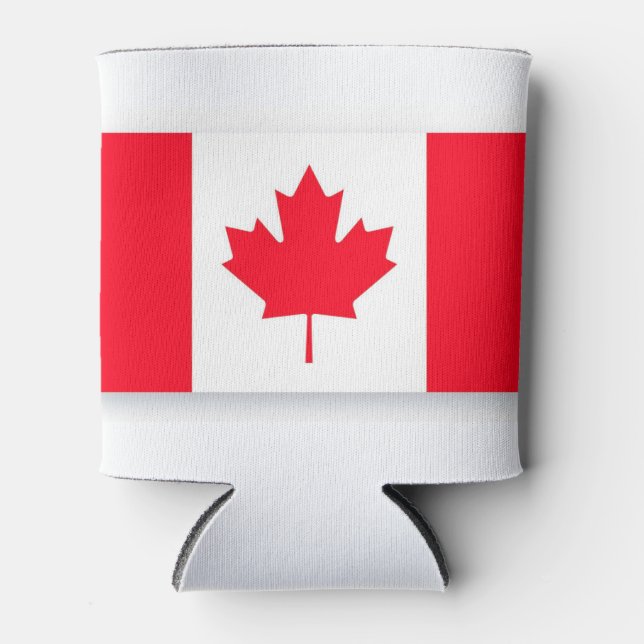 Canadian flag. CANADA. Patriotic.  Can Cooler (Front)