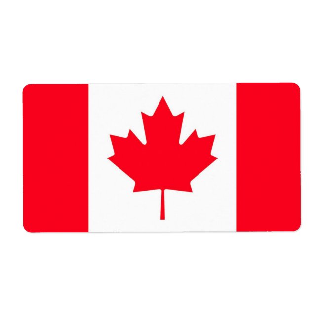 Canadian flag. CANADA. Shipping  Label (Front)