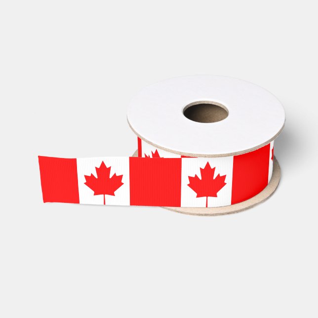 Canadian Flag & Canada travel, holiday /sport fans Grosgrain Ribbon (Spool)