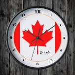 Canadian Flag, Canada trendy fashion /design clock<br><div class="desc">WALL CLOCK: Canada & Canadian Flag fashion design - love my country,  travel,  holiday,  country patriots / sports fans</div>