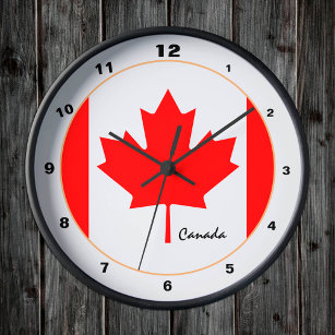 Canadian Flag, Canada trendy fashion /design clock