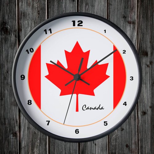Canadian Flag Canada trendy fashion design clock