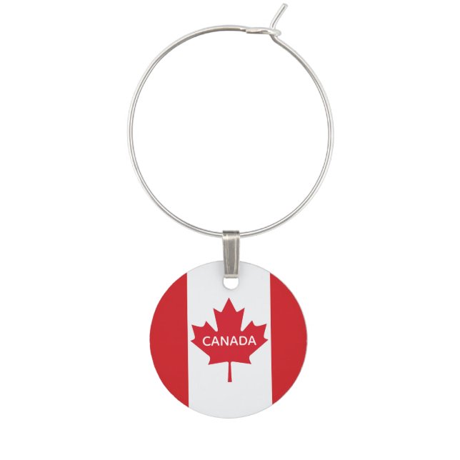 Canadian Flag Canada Wine Charm Travel Charm (Front)