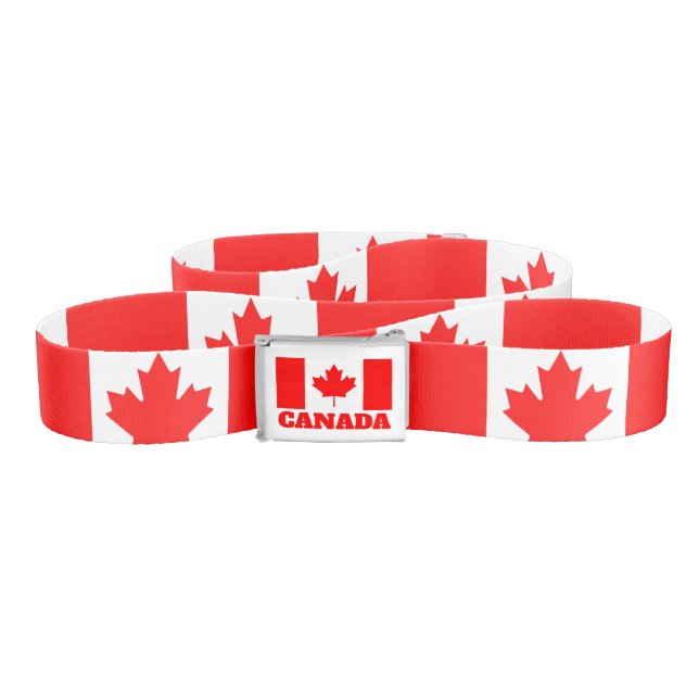 Canadian flag canvas belt for Canada Day party (Zig-Zag)
