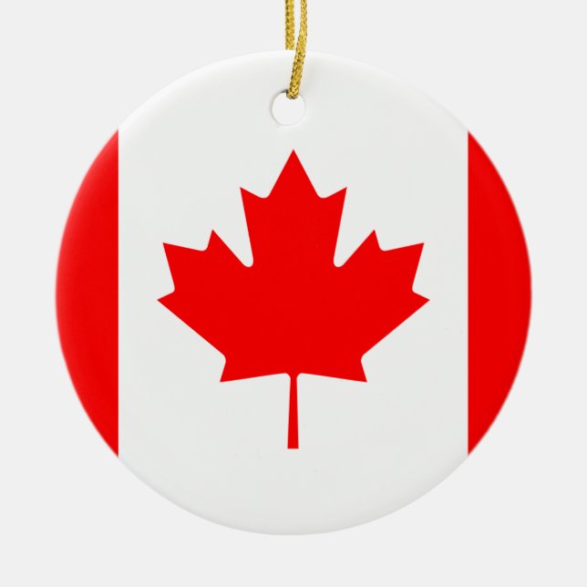 Canadian Flag Ceramic Ornament (Front)