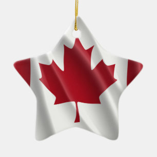 CANADIAN FLAG CERAMIC ORNAMENT