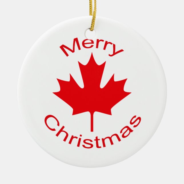 Canadian Flag Ceramic Ornament (Front)