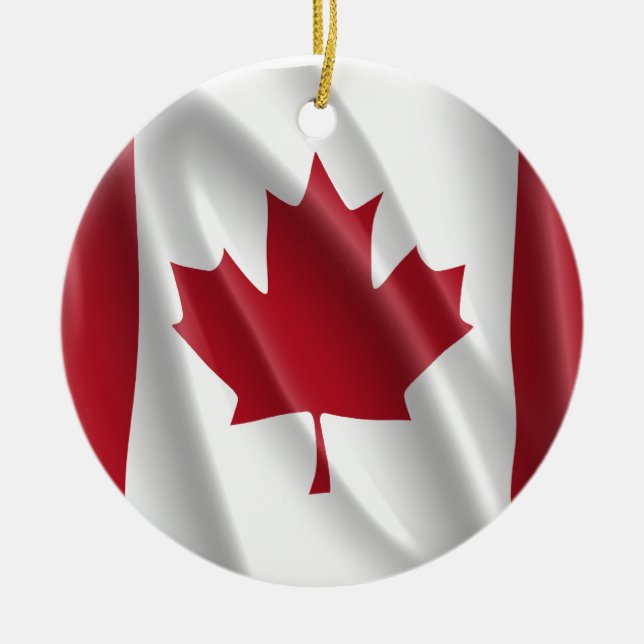 CANADIAN FLAG CERAMIC ORNAMENT (Front)