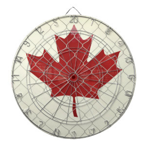 Canadian Flag. Chain Link Fence. Rustic. Cool. Dart Board