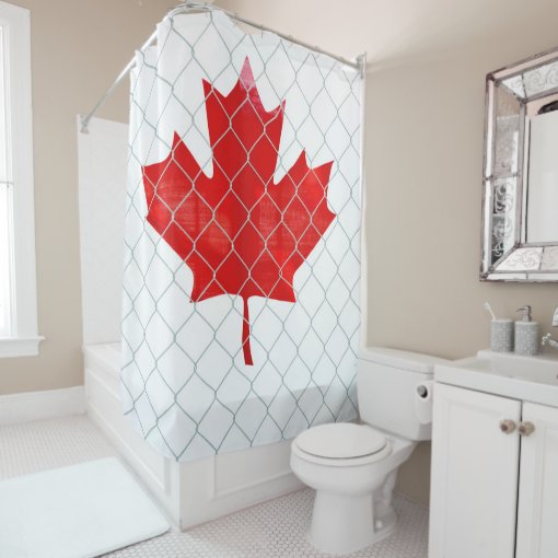 Canadian Flag. Chain Link Fence. Rustic. Cool. Shower Curtain | Zazzle