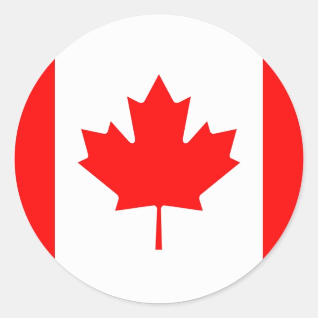 Canadian Flag Classic Round Sticker (Front)