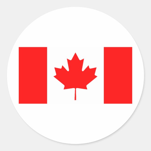 Canadian Flag Classic Round Sticker (Front)